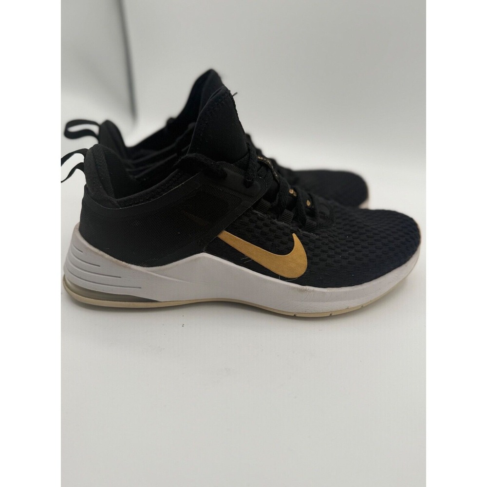Nike Training Shoes Just Do It Black Gold Athletic Sneakers Size 7